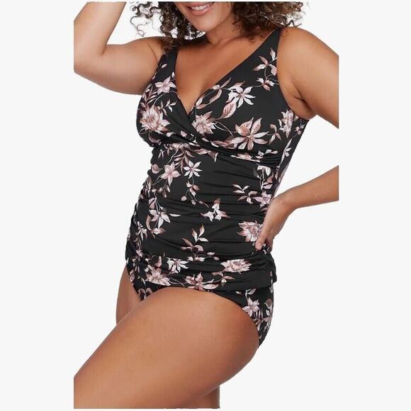 Artesands Delacroix Women Floral Multi Fit Cup Swim Tankini Top Plus Size US 20 - Picture 3 of 9